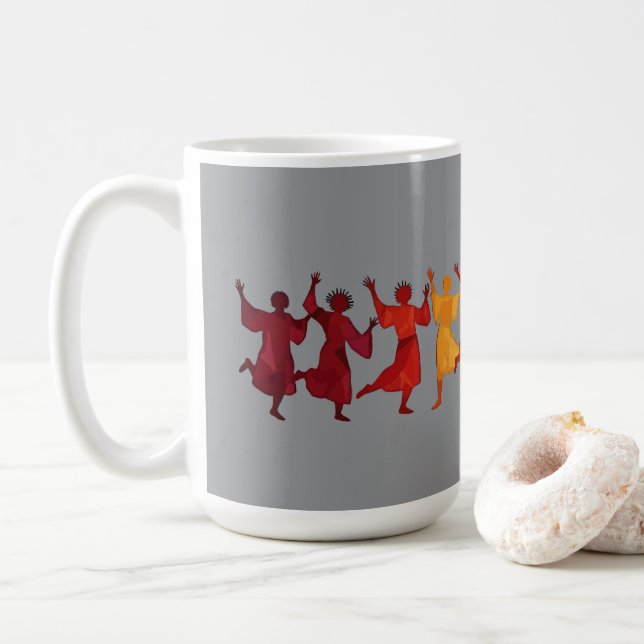 Ten Lords A Leaping Cut-Out Stencil-Style 4 Coffee Mug (With Donut)