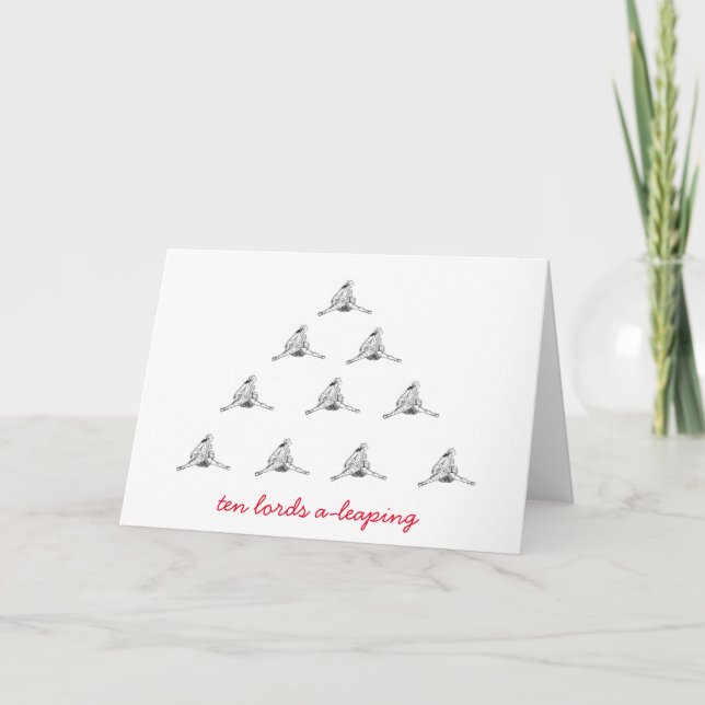 Ten Lords A-Leaping Holiday Card (Front)
