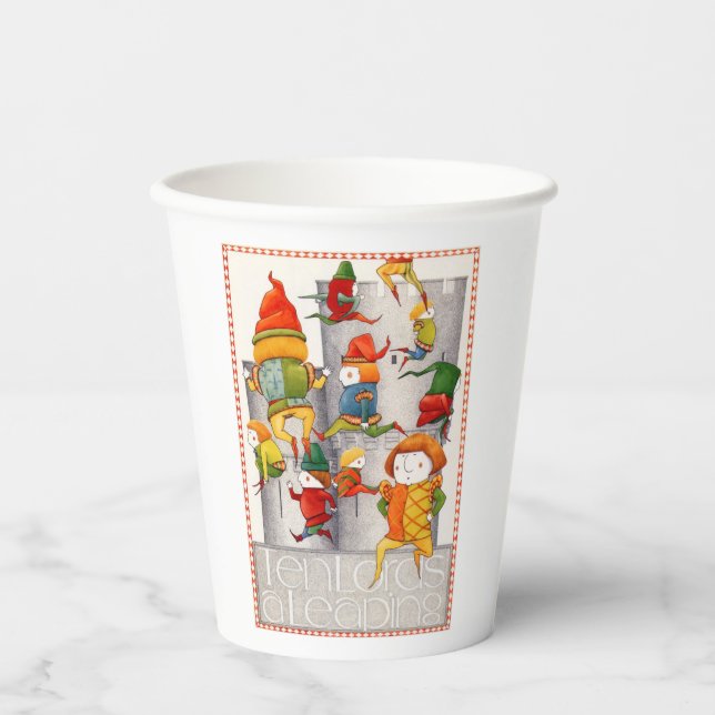 TEN LORDS A LEAPING Paper Cups  (Front)