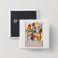 TEN LORDS A LEAPING Square Pin Button