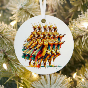 Ten Lords a-Leaping Twelve Days of Christmas Metal Ornament
