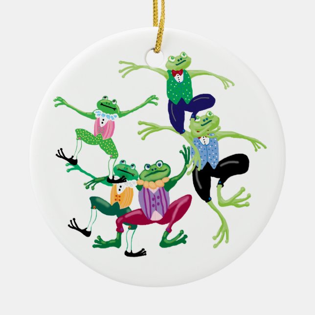 Ten Lords aleaping Ceramic Ornament (Front)