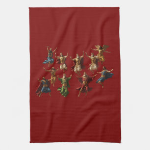 Ten Lords Leaping The Ten Commandments Vector  Kitchen Towel