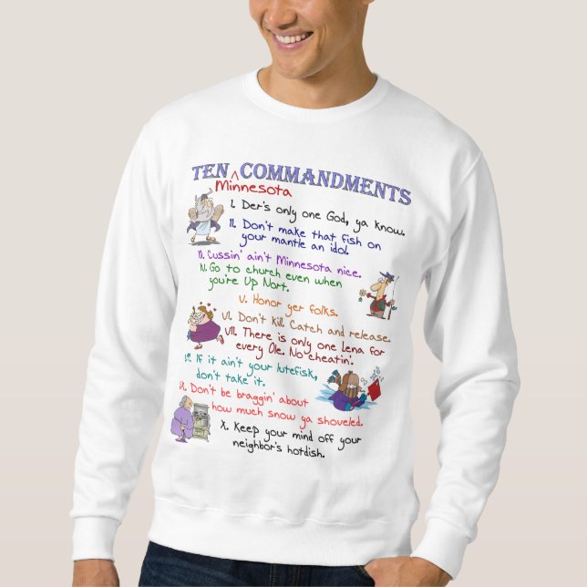Ten Minnesota Commandments Basic Sweatshirt (Front)