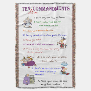Ten Minnesota Commandments Throw Blanket
