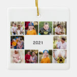 Ten Photo Collage Generic We are Blessed Christmas Ceramic Ornament<br><div class="desc">Ten Photo Collage Year in Review Christmas Glass Ornament.   We are blessed.</div>