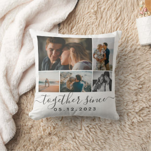 Ten Photos Collage Together Since Romantic Throw Pillow