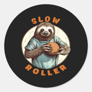 Ten Pin Bowlers Men Womens Sloth Slow Roller Funny Classic Round Sticker