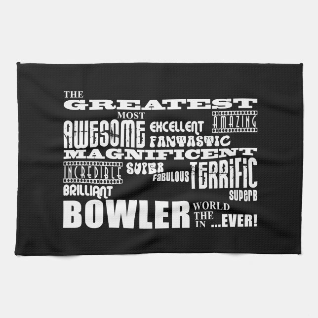 Ten Pin Bowling Bowlers Greatest Bowler World Ever Kitchen Towel (Horizontal)