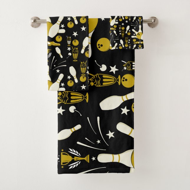 Ten Pin Bowling Home Decor Bath Towel Set (Insitu)