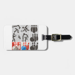Ten Pin Bowling Icons Luggage Tags