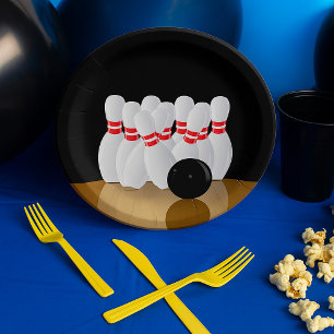 Ten Pin Bowling Strike Paper Plate