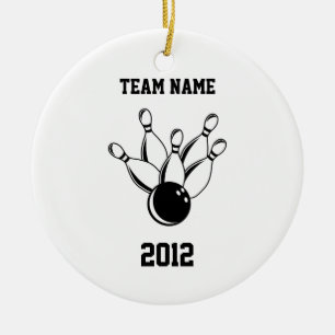 Ten Pin Bowling, Team Name, 2012 Ceramic Ornament