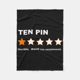 Ten Pin One Star Review Funny Bowling For Bowlers  Fleece Blanket