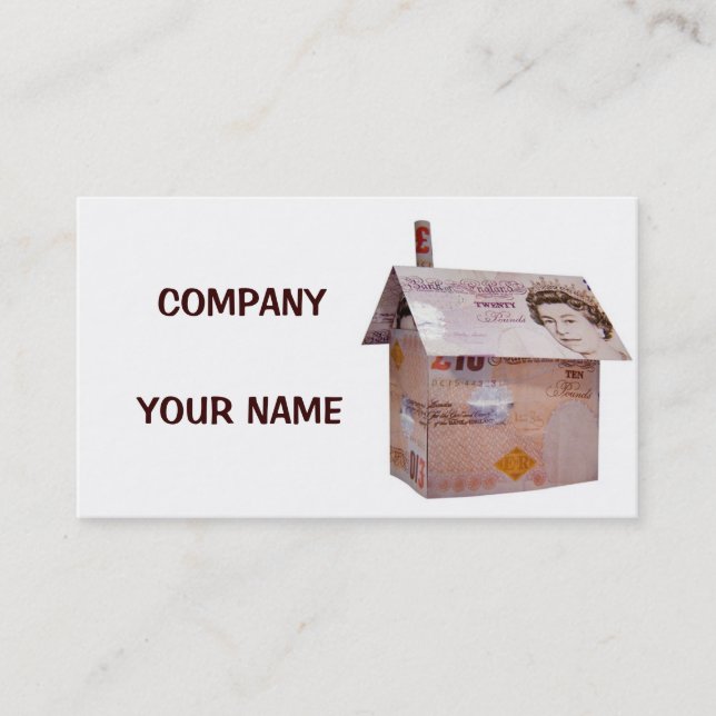 Ten pound house business card (Front)
