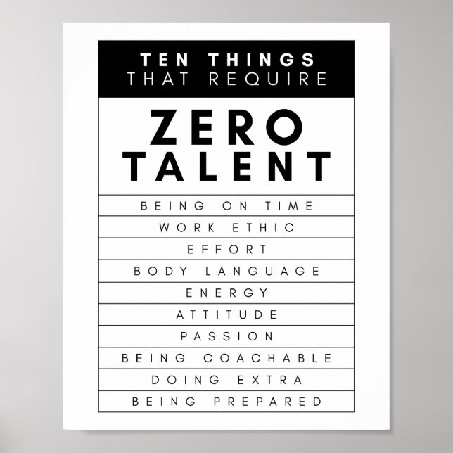 Ten Things That Require Zero Talent  Poster (Front)