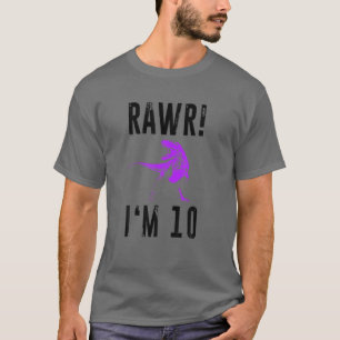 Ten Year Old Dinosaur Gift 10th Birthday Rawr I' T-Shirt
