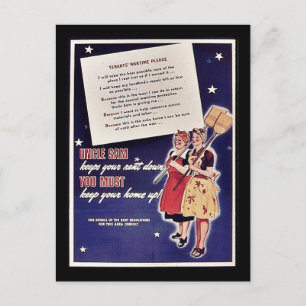 Tenants' Wartime Pledge Postcard