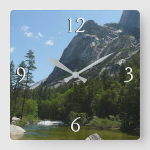 Tenaya Creek in Yosemite National Park Square Wall Clock