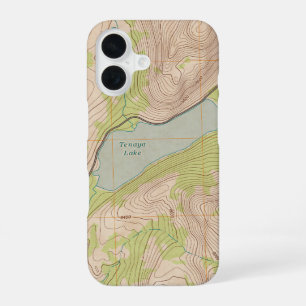 Tenaya Lake, Yosemite Topographic Map iPhone 16 Case