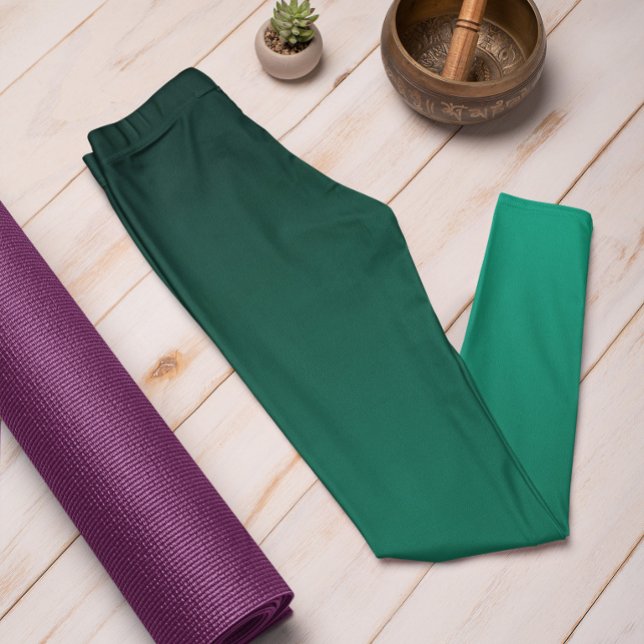 Tendance Automne Couleur Jade Green Ombre Leggings (Mockup 1 Jade Green)