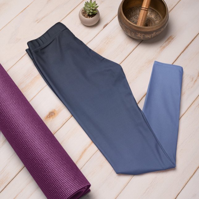 Tendance Automne Joyau Couleur Bleu Ombre Leggings (Mockup 1 Jewel Blue)