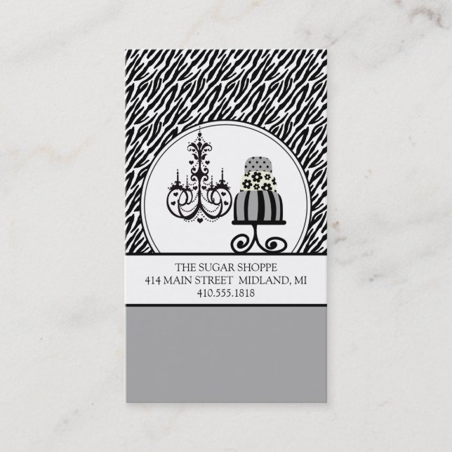 Tendance boulangerie Zebra Print Carte de visite (Devant)