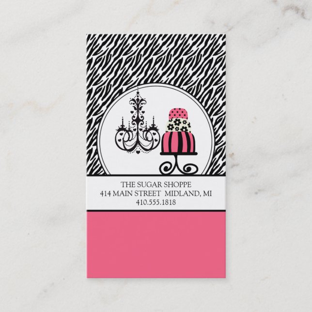 Tendance boulangerie Zebra Print Carte de visite (Devant)