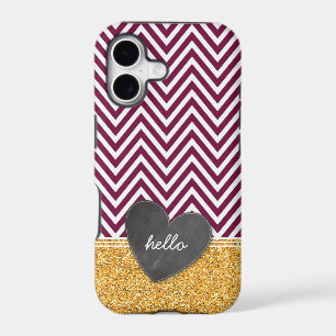 Tendance chevron tableau noir cœur paillettes bord
