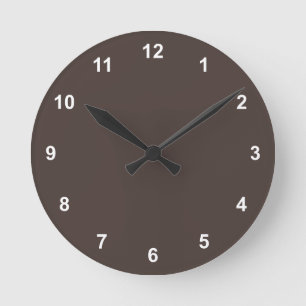 Tendance Couleur Café Brown Horloge ronde avec chi