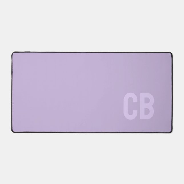 Tendance Couleur doux Violet Monogramme de bureau  (Recto)