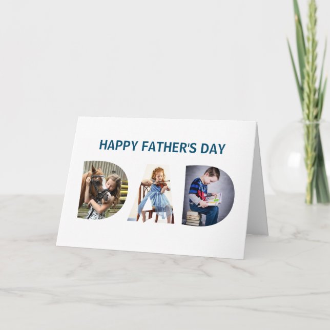 Tendance DAD Thru Lettres 3 Photos Carte Fête des  (Devant)