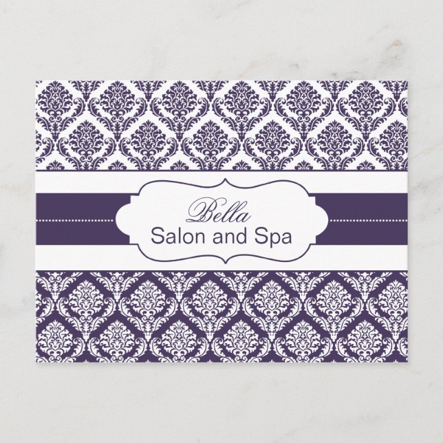 tendance damask violet business ThankYou Cartes (Devant)