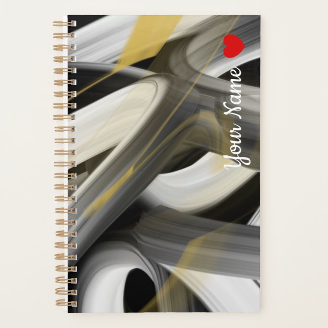 Tendance du planificateur Art Abstrait Noir Blanc  (Devant)