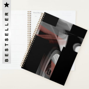 Tendance du planificateur Art Abstrait Noir Blanc 