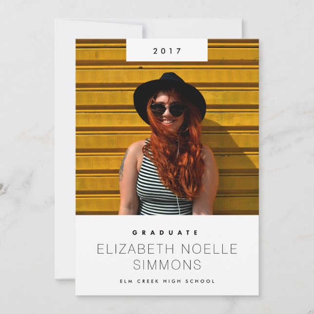 Tendance minimale Faire-part de graduation photo m (Devant)
