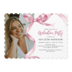 Tendance Pink Bow Photo Graduation Invitation