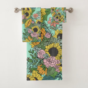 Tendance tournesol jaune et rose roses design