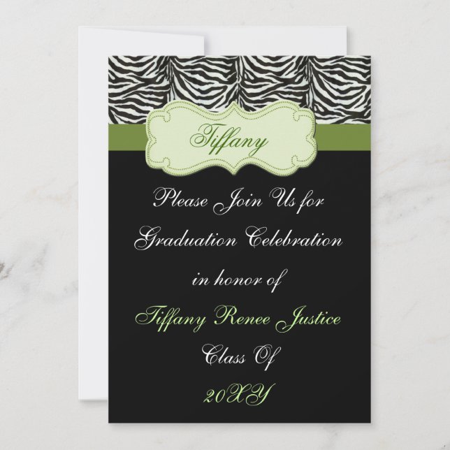 tendance verte Graduation party Invitation (Devant)