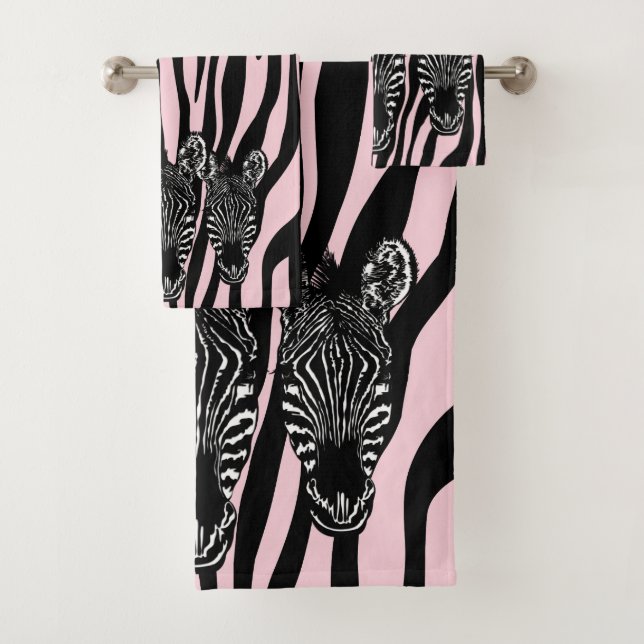 Tendance Zebra Herd sur Zebra Imprimer rose (En situation)