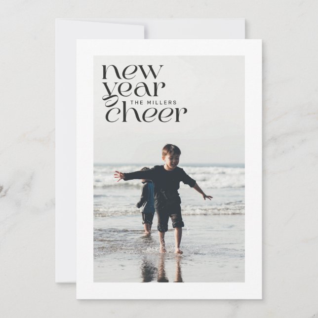 Tendances modernes Nouvel An Carte photo chaleureu (Devant)