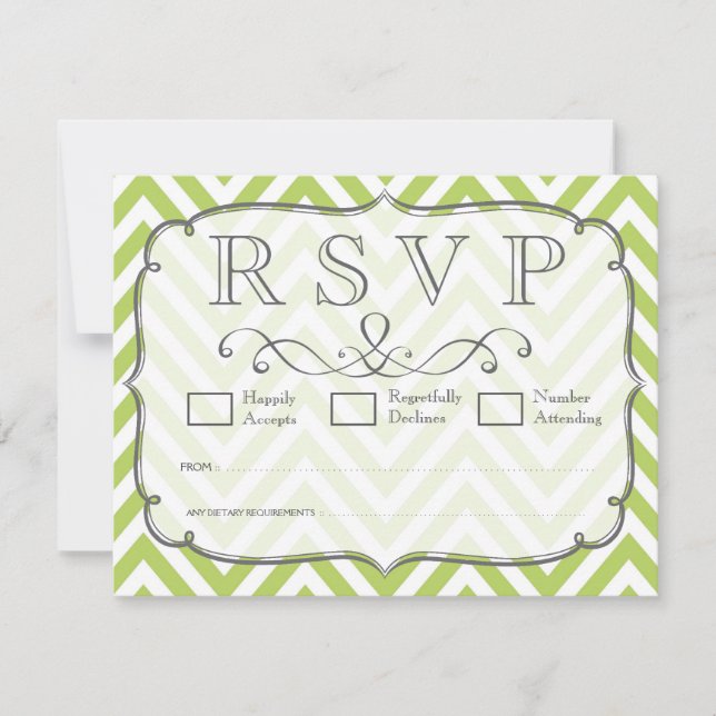 Tendances Tendances Vert Chevron Mariage Cartes RS (Devant)