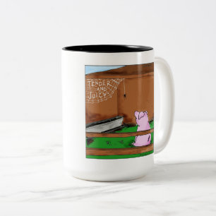 Tender and Juicy Charlotte's Web Cartoon Two-Tone Coffee Mug