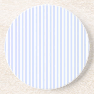 Tender Baby Blue Pale Sky Blue and White Stripe Coaster