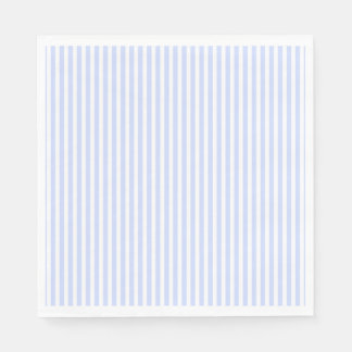 Tender Baby Blue Pale Sky Blue and White Stripe Napkin