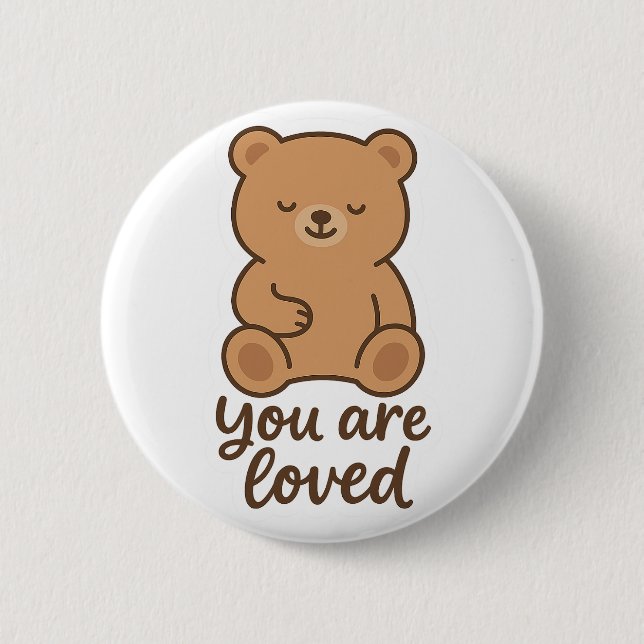 tender bear 2 inch round button (Front)