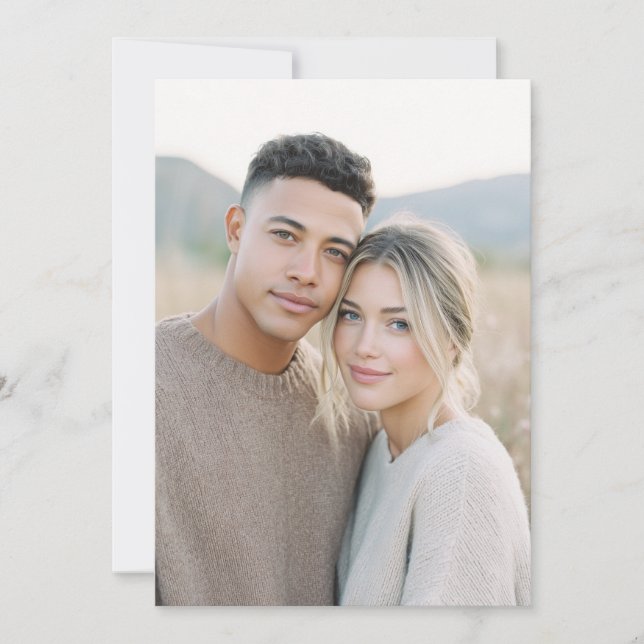 Tender Beige Realistic Photo Invitation (Front)