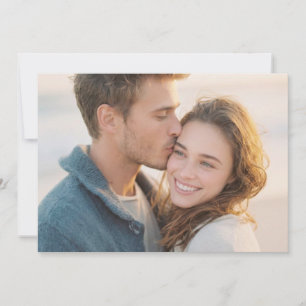 Tender Blue-Gray Beach Photo Invitation