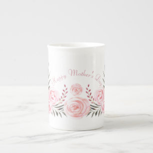 Tender Blushing Roses Personalized  Bone China Mug