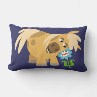 Tender Cartoon Pony and Flower Pillow